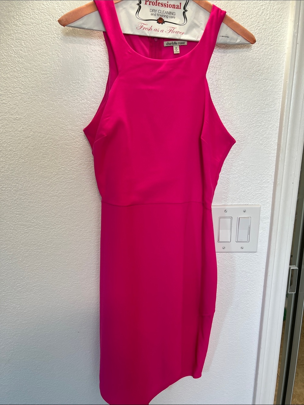 Charlotte Russe Vibrant Fuchsia Sleeveless Midi Dress
